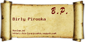 Birly Piroska névjegykártya
